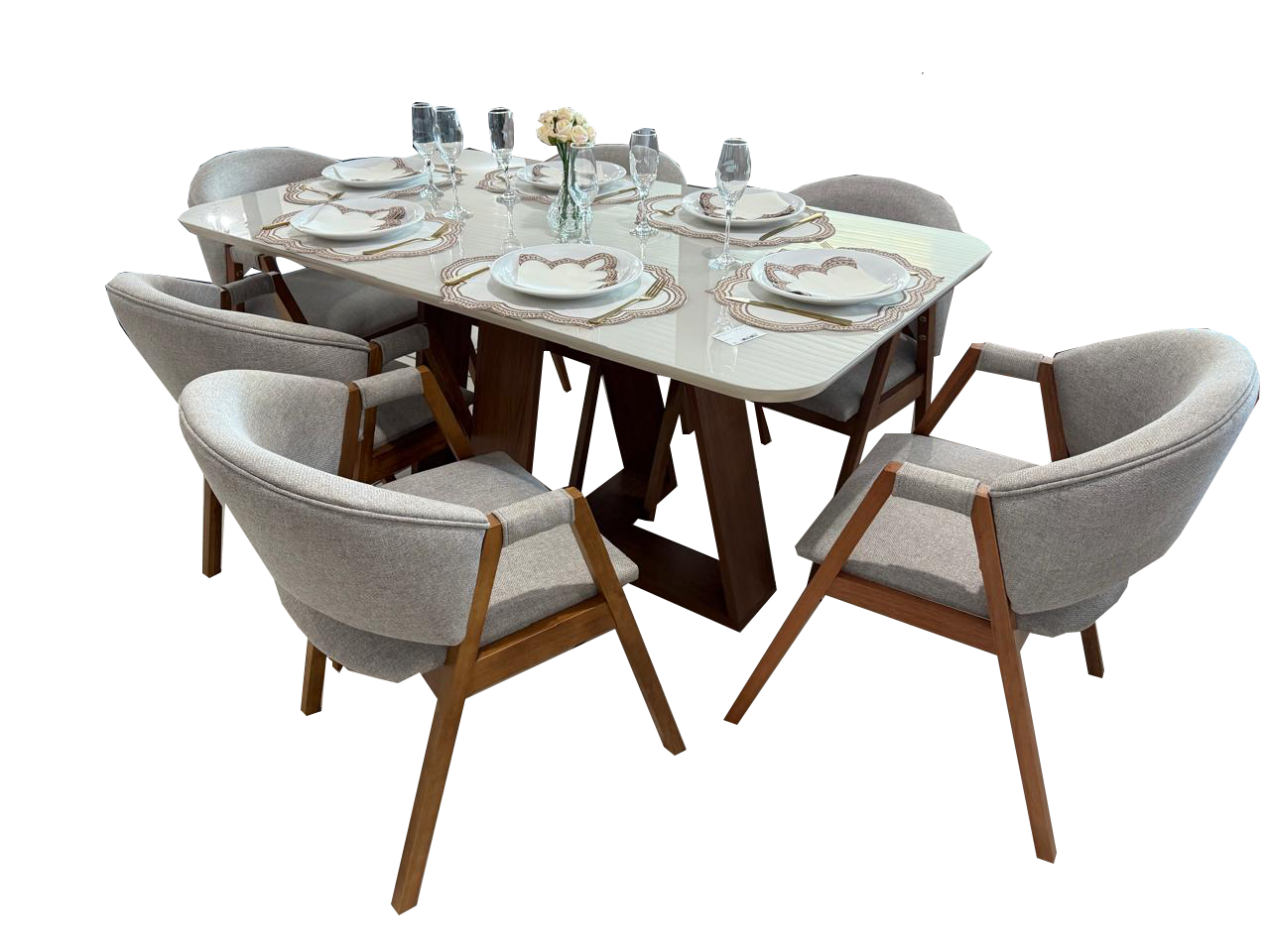 Mesa Celeste 6 Poltronas