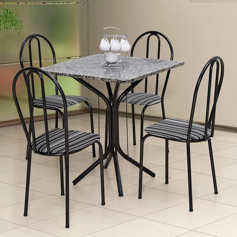 Mesa Vera 4 Cadeiras Marmore