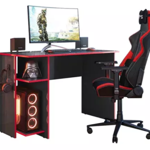 Mesa Gamer Preto Vermelho