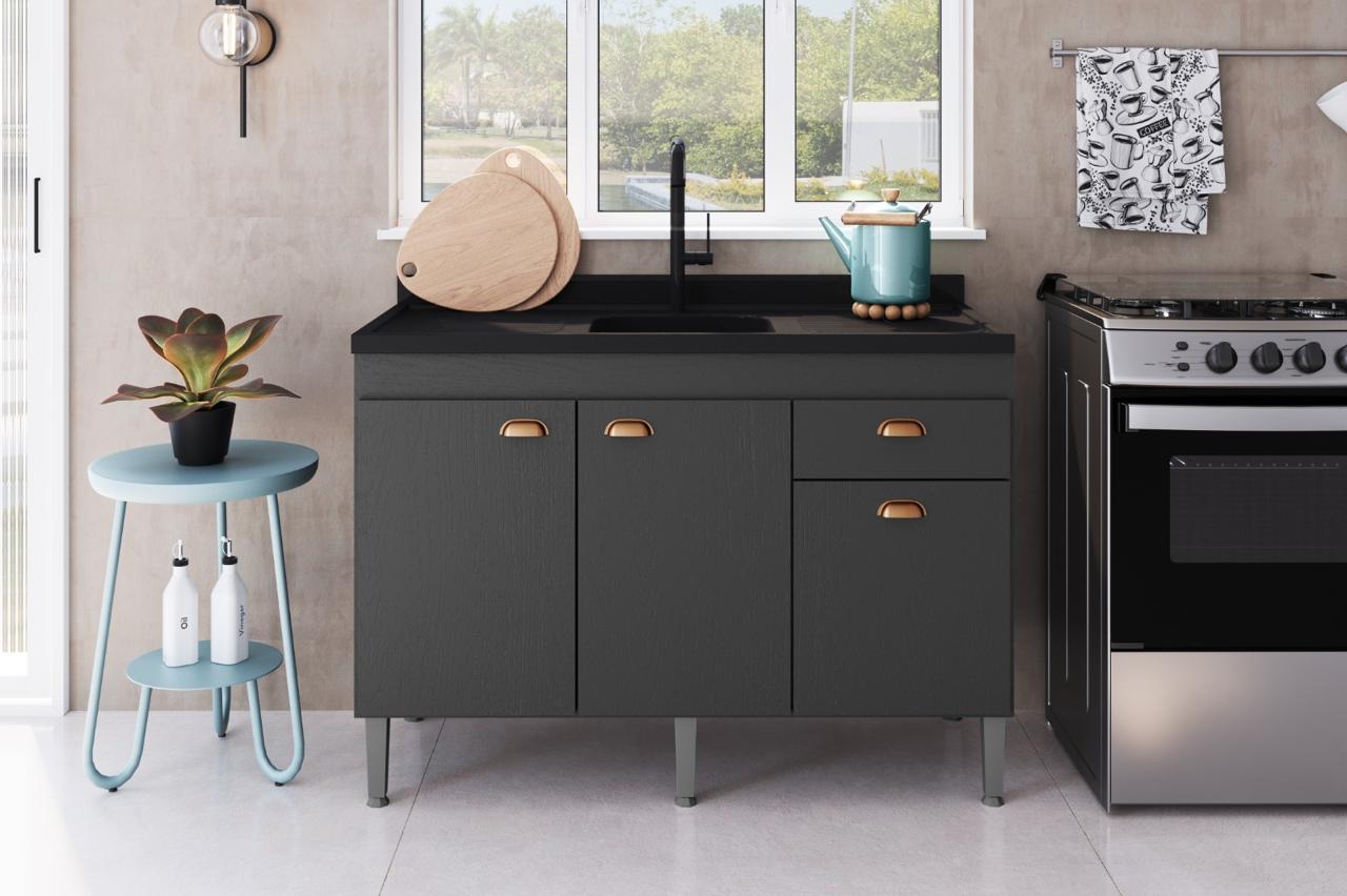 Balcão de Pia artecas grafite