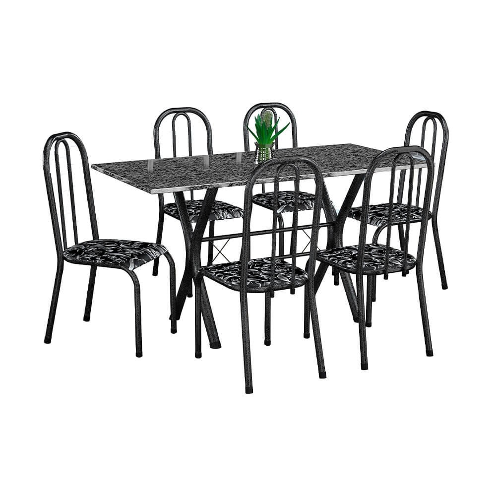 Mesa Roma 6 Cadeiras Marmore