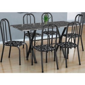 Mesa Roma 6 Cadeiras Marmore