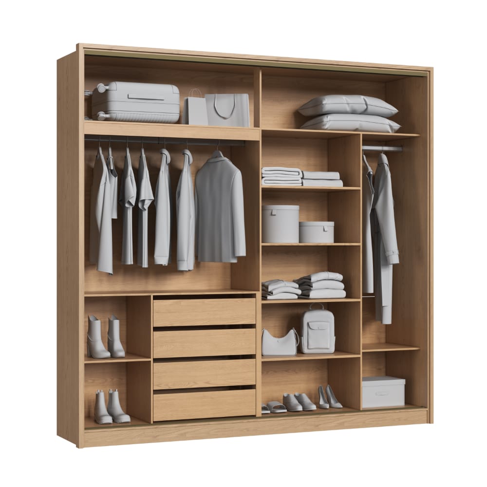 Guarda Roupa Coliseu Com Espelho 100% MDF